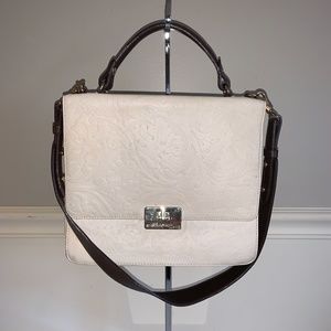Brahmin Embossed Leather Flap Messenger Bag